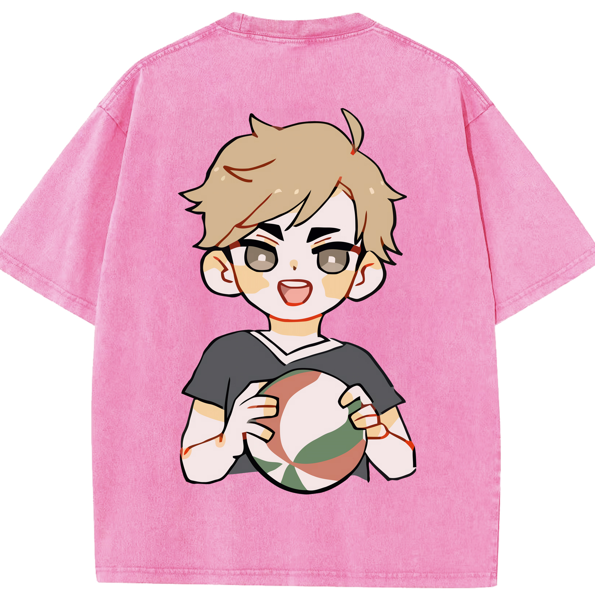 （画像用） ハイキュー!! Haikyu!! 綿100% ヴィンテージ風 半袖Tシャツ（背面プリント）
